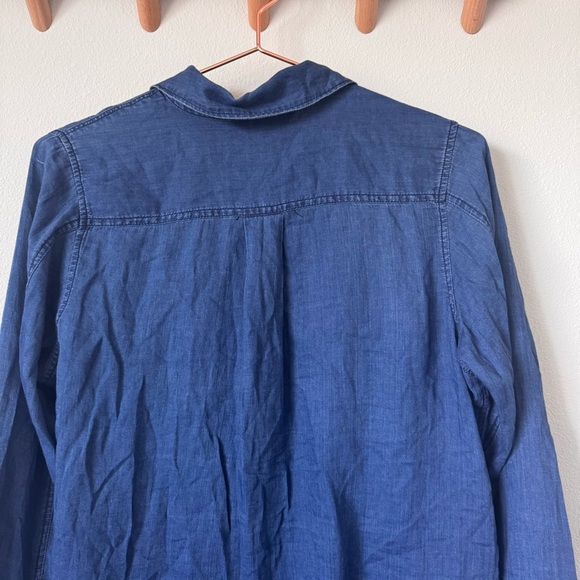 J Crew Gauze Popover Indigo Cotton Lightweight Top - Picture 5 of 9